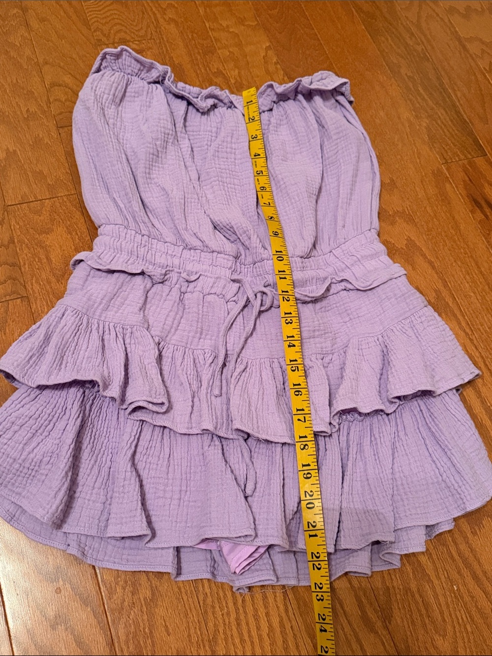 GAME DAY Lavender Ruffled Strapless Romper - Picture 8 of 10